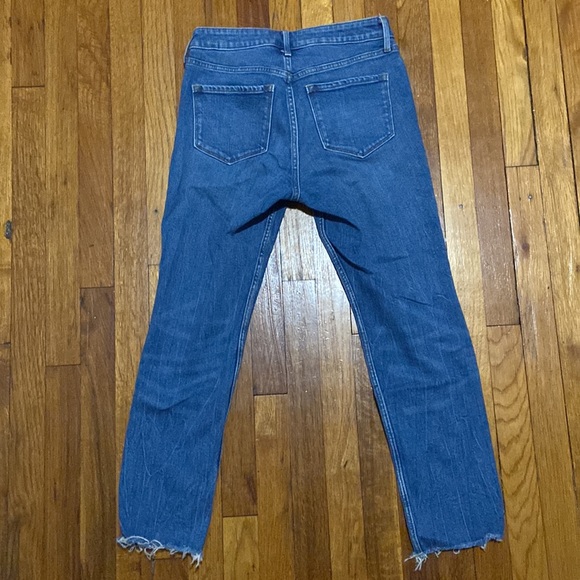 Old Navy Raw Edge Straight Leg High Waisted Jeans - Picture 4 of 6